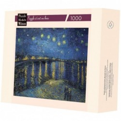 Michèle Wilson - Puzzle d'art en bois - 1000 pièces - Nuit étoilée sur le Rhône - Van Gogh