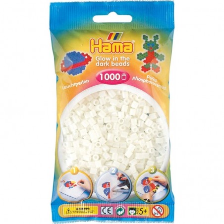 Hama - Perles - 207-55 - Taille Midi - Sachet 1000 perles phosphorescent