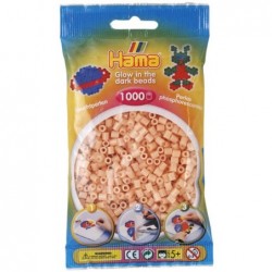 Hama - Perles - 207-56 - Taille Midi - Sachet 1000 perles phosphorescent rouge