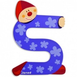 Janod Letter S B004XS8HTQ Lettre Clown en Bois, J04560, Multicolore