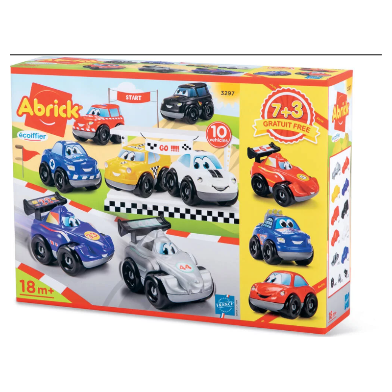 Ecoiffier - Coffret de 10 véhicules Fast Car Abrick