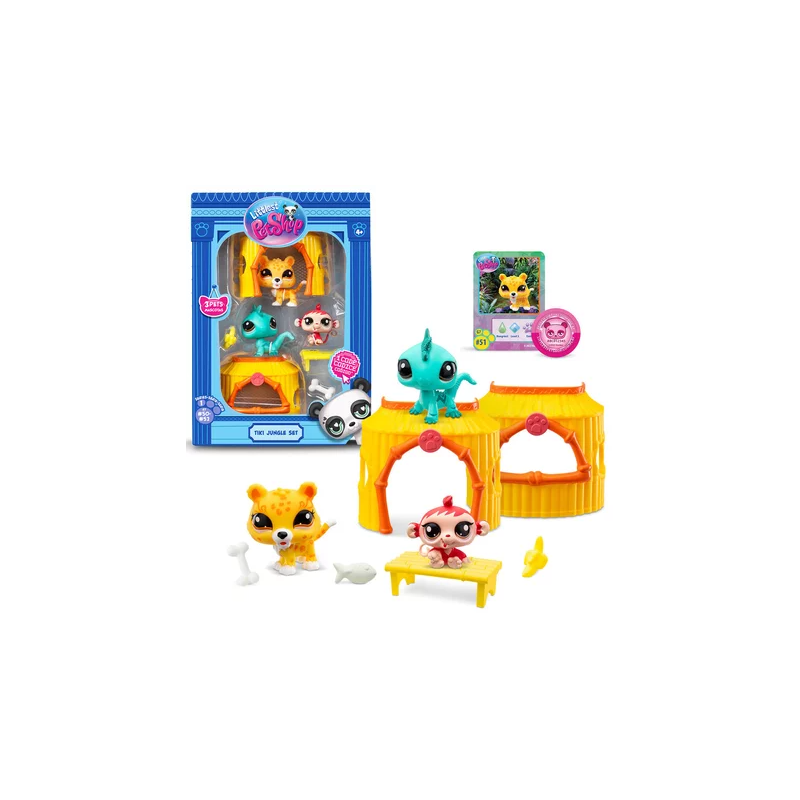 Bandai - Littlest pet shop - Pack thème avec 3 pets - Tiki Jungle