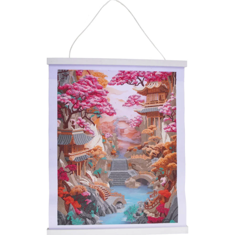 Crystal Art - Tableau à diamanter - Jardin Japonais - Poster 35x45cm