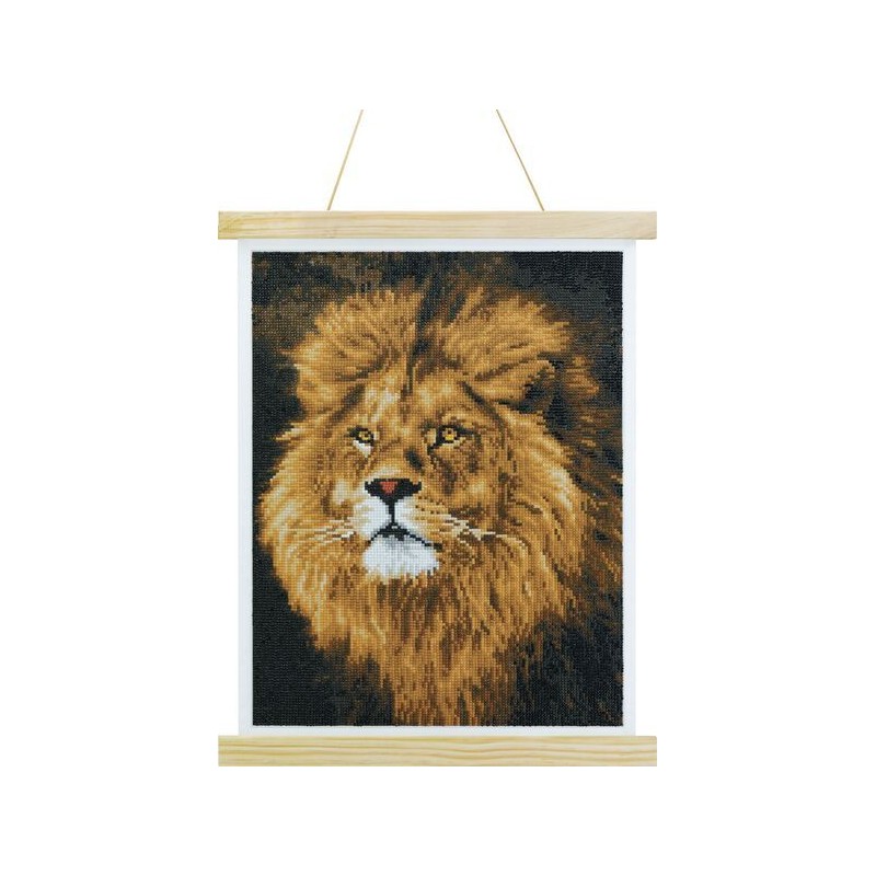 Crystal Art - Tableau à diamanter - Lion majestueux - 35x45cm