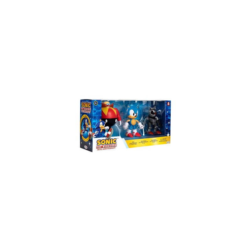 Sonic 30th Anniversary ? Coffret 3 figurines 10 cm (Sonic, Dr Eggman, Mecha Sonic)