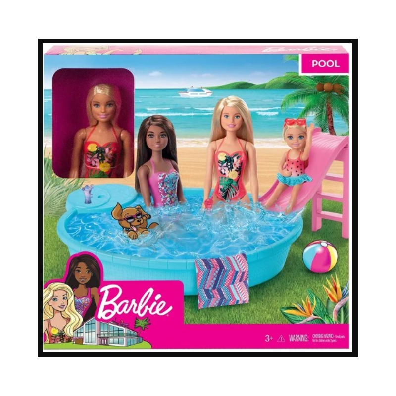 Mattel - Barbie - Coffret piscine avec poupée en maillot de bain