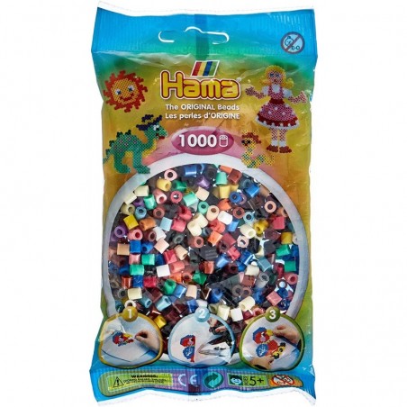 Hama - Perles - 207-67 - Taille Midi - Sachet 1000 perles base mix 22 couleurs