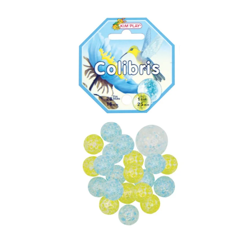 Kim Play - Filet de 20 billes et 1 calot - Colibris