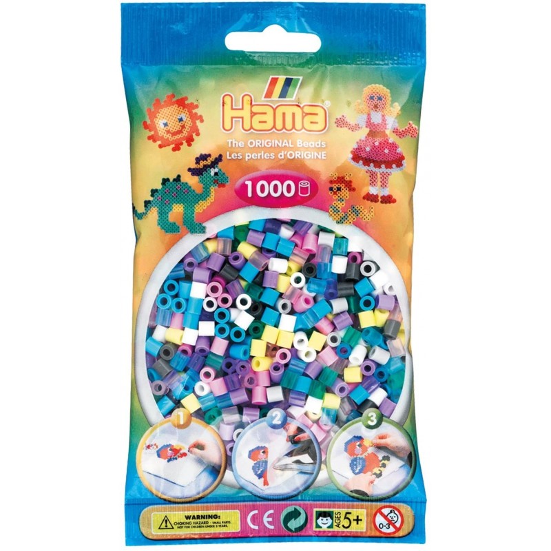 Hama - Perles - 207-69 - Taille Midi - Sachet 1000 perles base mix 11 couleurs