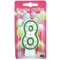 Bougie d'anniversaire - Bougie chiffre 8