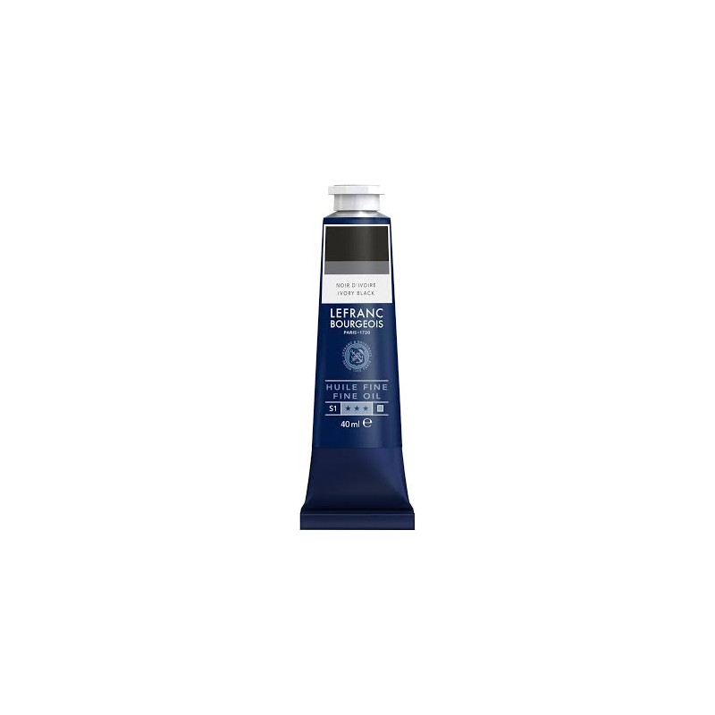 Lefranc Bourgeois - Peinture huile fine - Noir d'ivoire - 40ml