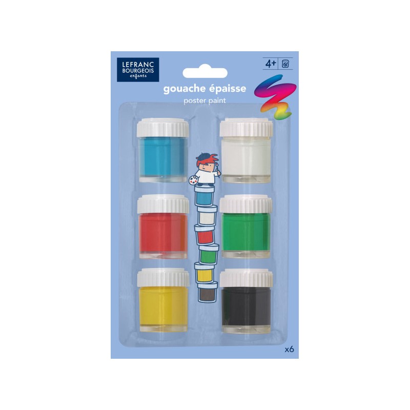 Lefranc Bourgeois - Blister de 6 pots de gouaches épaisses