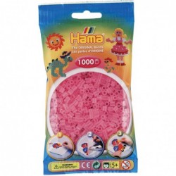 Hama - Perles - 207-72 - Taille Midi - Sachet 1000 perles rose transparent