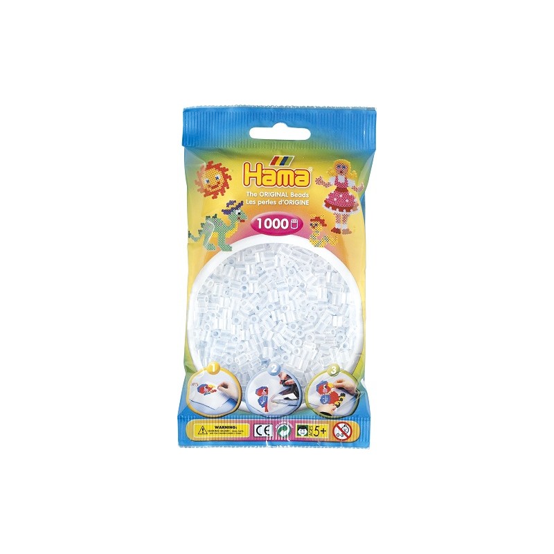 Hama - Perles - 207-19 - Taille Midi - Sachet 1000 perles transparent