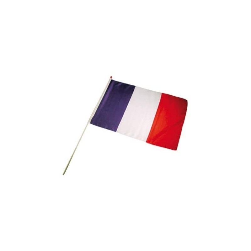Supporter France - Drapeau français en polyester avec hampe