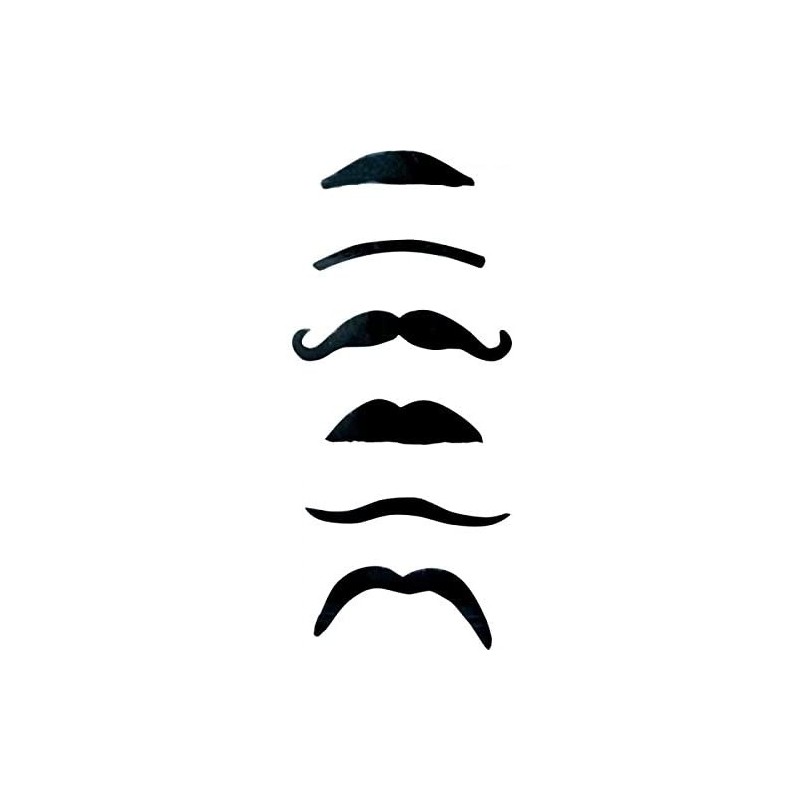 Déguisement - Blister de 6 fausses moustaches assorties - Noir