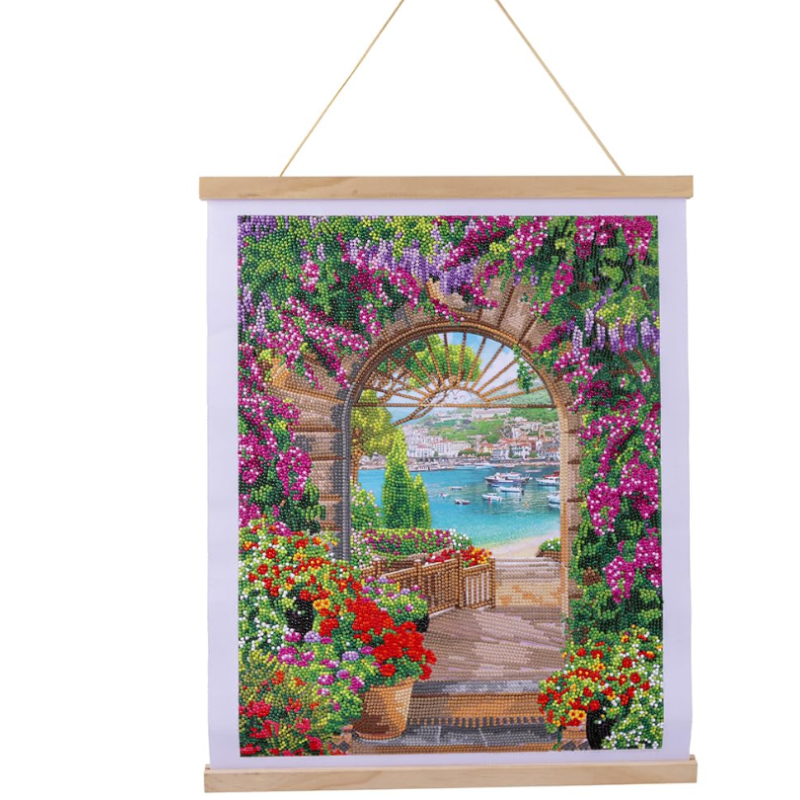 Crystal Art - Tableau à diamanter - Fenetre sur le paradis - 35x45cm