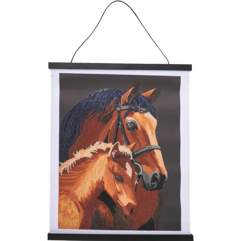Crystal Art - Tableau à diamanter - Jument Chestnut - 35x45cm