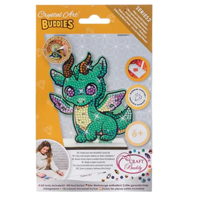 Crystal art - Tableau à diamanter sur socle - Smoky le dragon