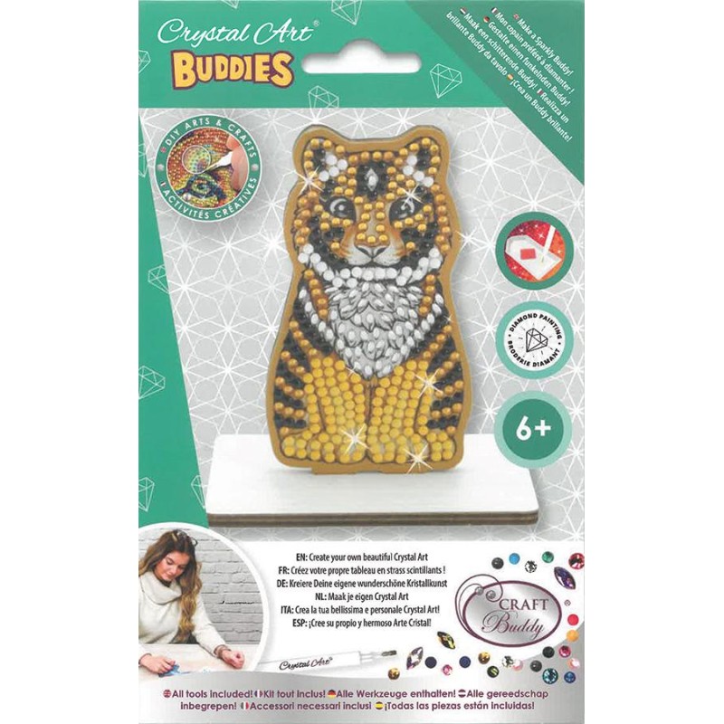Crystal art - Tableau à diamanter avec socle - Luna le tigre