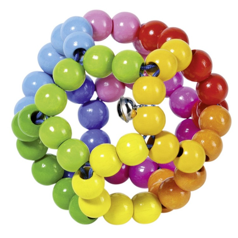 Goki - Premier âge - Hochet balle arc en ciel flexible