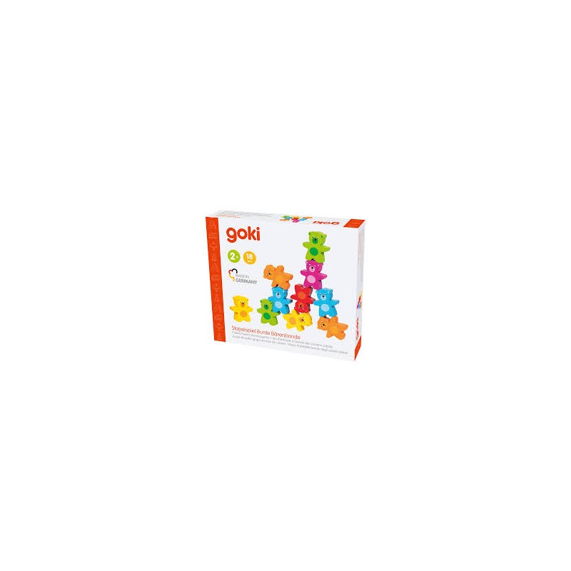 Goki - Jouet en bois - Jeu d'adresse avec oursons colorés