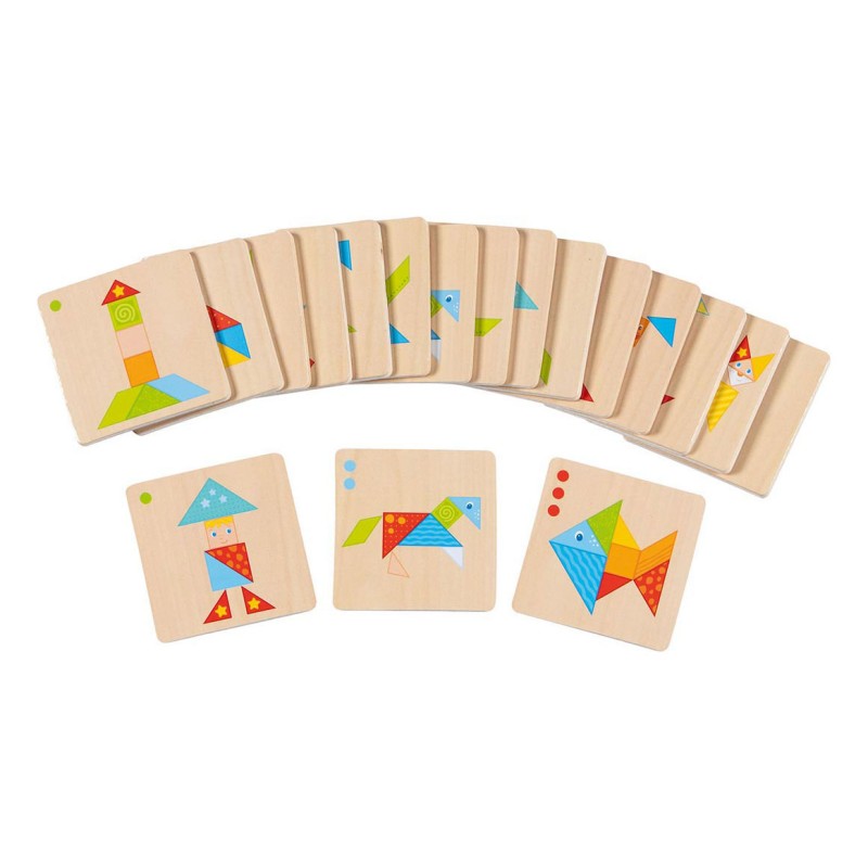 Goki - Jouet en bois - Tangram coloré