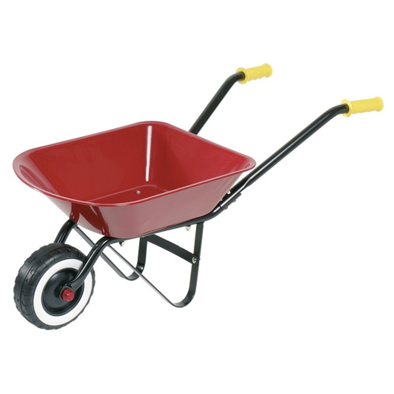 Goki - Petite brouette rouge en métal pour enfant
