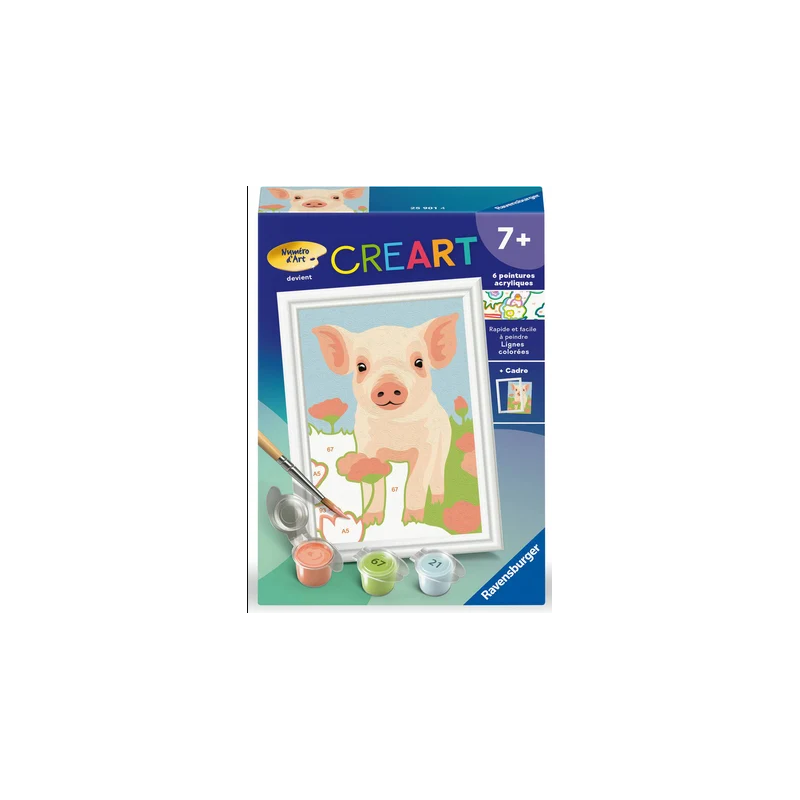 Ravensburger - Creart - Peinture au numéro - Cochon - 8x12cm