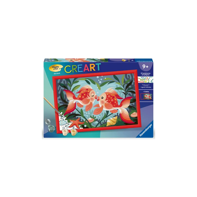 Ravensburger - Creart - Peinture au numéro - Bisous de poissons - 31x21cm