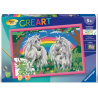 Ravensburger - Creart - Peinture au numéro - Au pays des licornes - 31x21cm