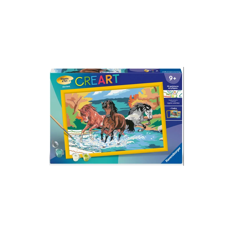 Ravensburger - Creart - Peinture au numéro - Horde de chevaux - 31x21cm