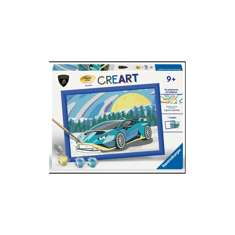 Ravensburger - Creart - Peinture au numéro - Lamborghini bleue - 18x24cm