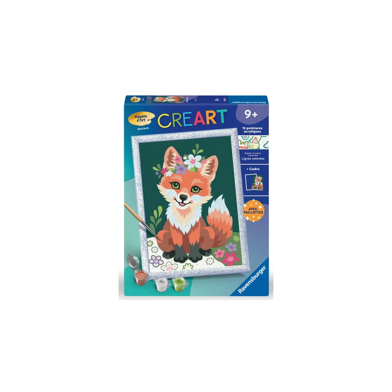 Ravensburger - Creart - Peinture au numéro - Renard fleuri - 18x24cm