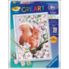 Ravensburger - Creart - Peinture au numéro - Ecureuil au printemps - 18x24cm