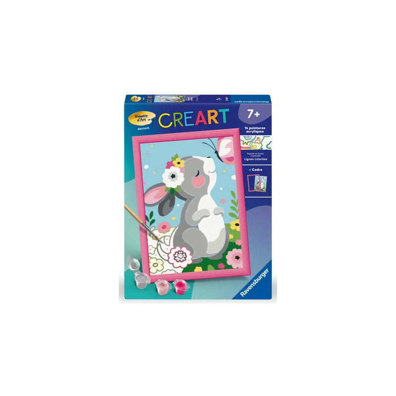 Ravensburger - Creart - Peinture au numéro - Lapin et papillon - 18x24cm