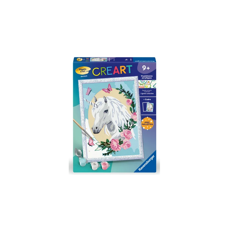 Ravensburger - Creart - Peinture au numéro - Licorne fleurie - 18x24cm