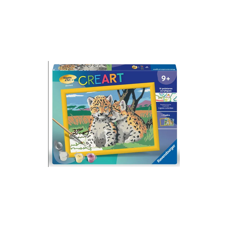 Ravensburger - Creart - Peinture au numéro - Petits léopards - 18x24cm