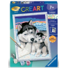 Ravensburger - Creart - Peinture au numéro - Doux bisous de husky - 18x24cm