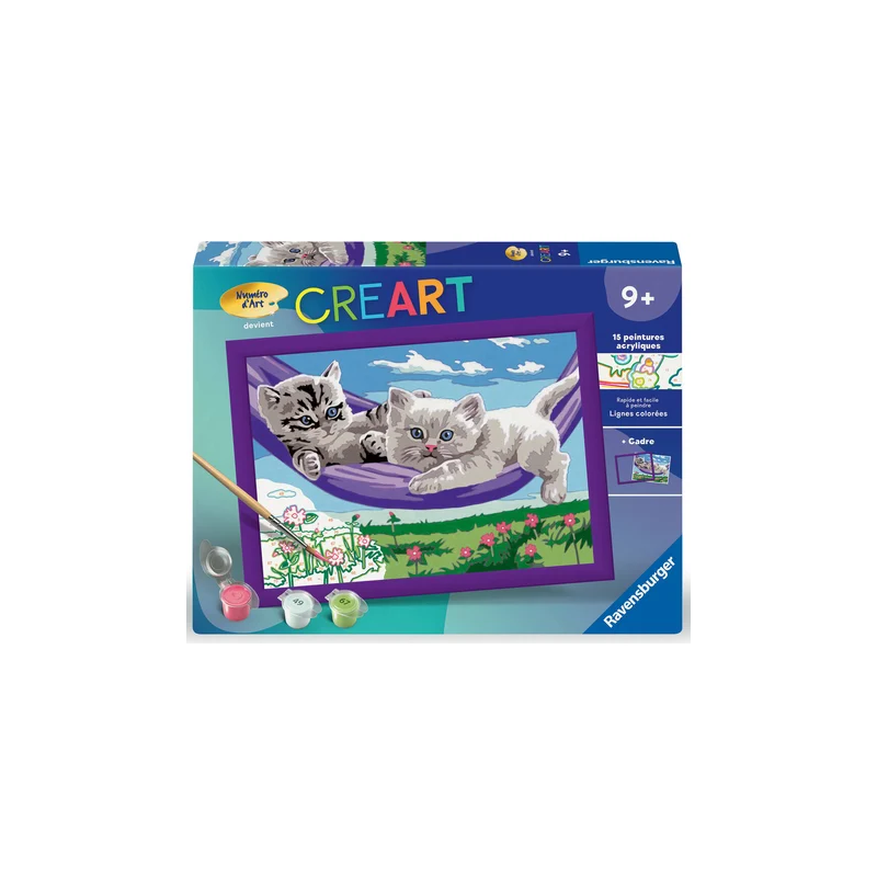 Ravensburger - Creart - Peinture au numéro - Chaton dans le hamac - 18x24cm