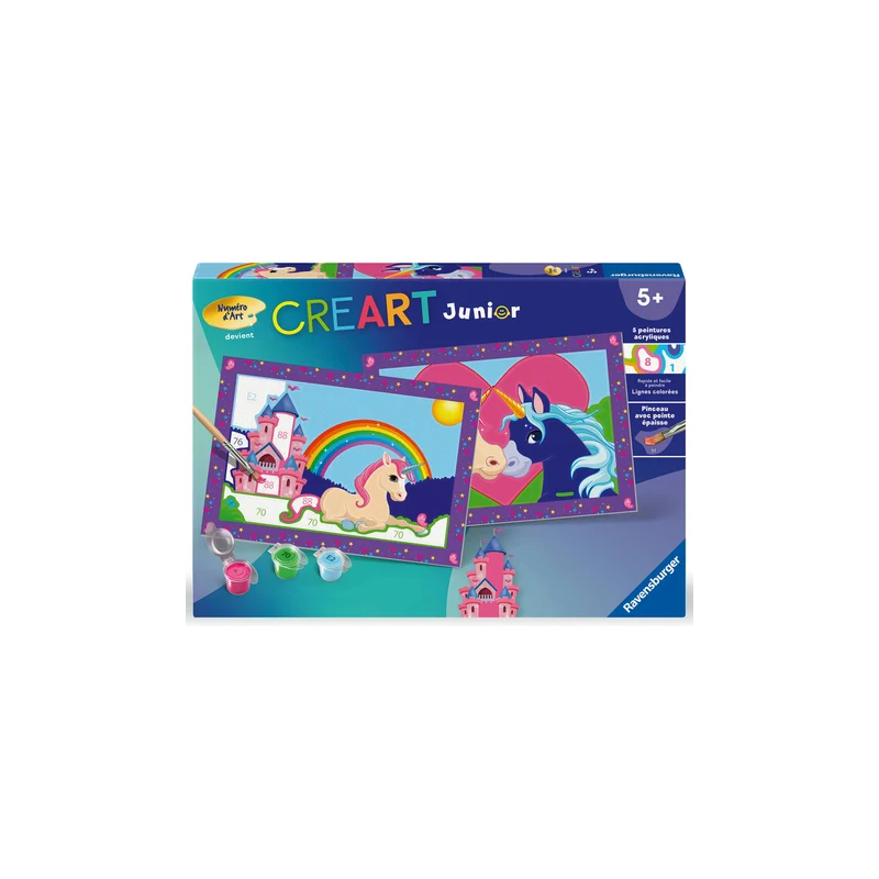 Ravensburger - Creart - Peinture au numéro - Licornes - 22x32cm