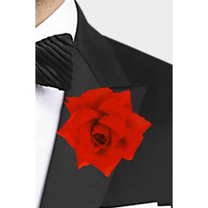 Déguisement - Broche avec fleur rouge