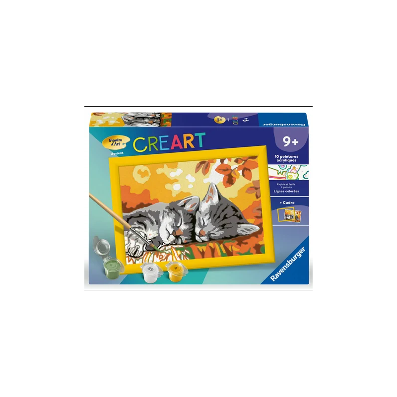 Ravensburger - Creart - Peinture au numéro - Deux chatons couchés - 13x18cm