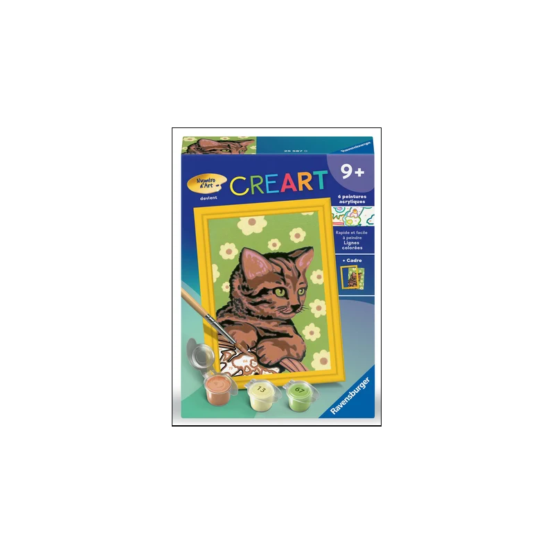 Ravensburger - Creart - Peinture au numéro - Chatons et fleurs - 8x12cm