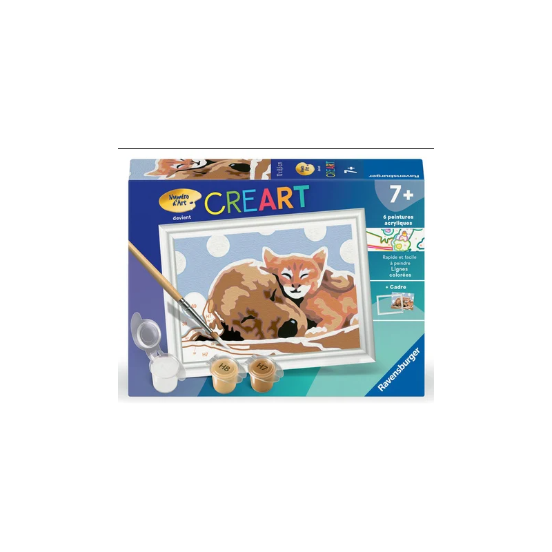 Ravensburger - Creart - Peinture au numéro - Amis calins - 8x12cm