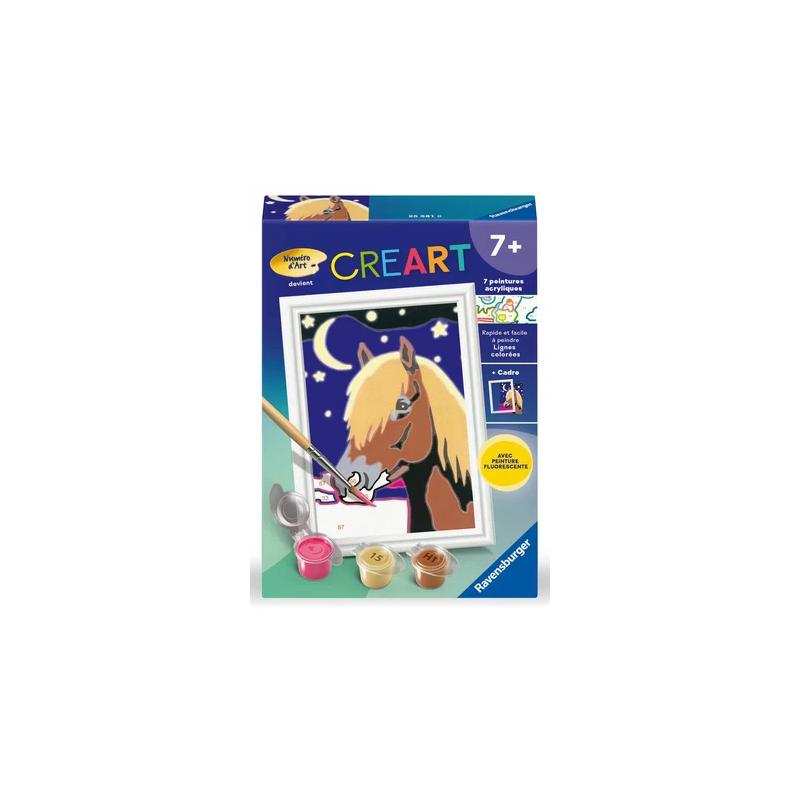 Ravensburger - Creart - Peinture au numéro - Cheval de nuit - 8x12cm