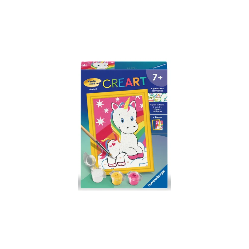 Ravensburger - Creart - Peinture au numéro - Adorable licorne - 8x12cm