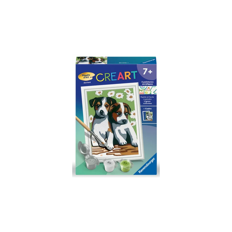 Ravensburger - Creart - Peinture au numéro - Deux petits chiots - 8x12cm