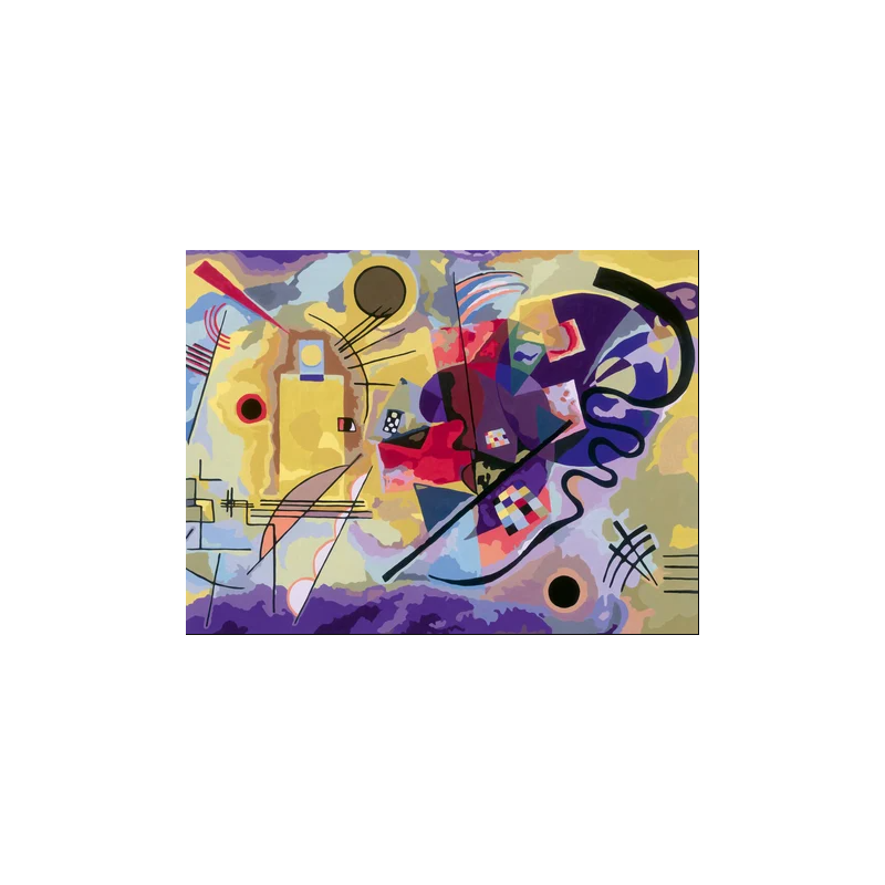 Ravensburger - Peinture par numéro sur toile - Jaune rouge bleu Kandinsky - 30x40cm