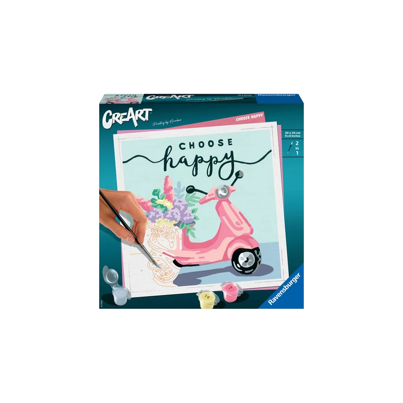 Ravensburger - Creart - Peinture au numéro - Choose Happy - 20x20cm